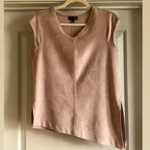 The Limited Blush Asymmetric Suede-Like Tunic S